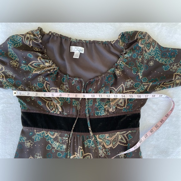 LOFT brown floral peasant dress - Picture 9 of 10